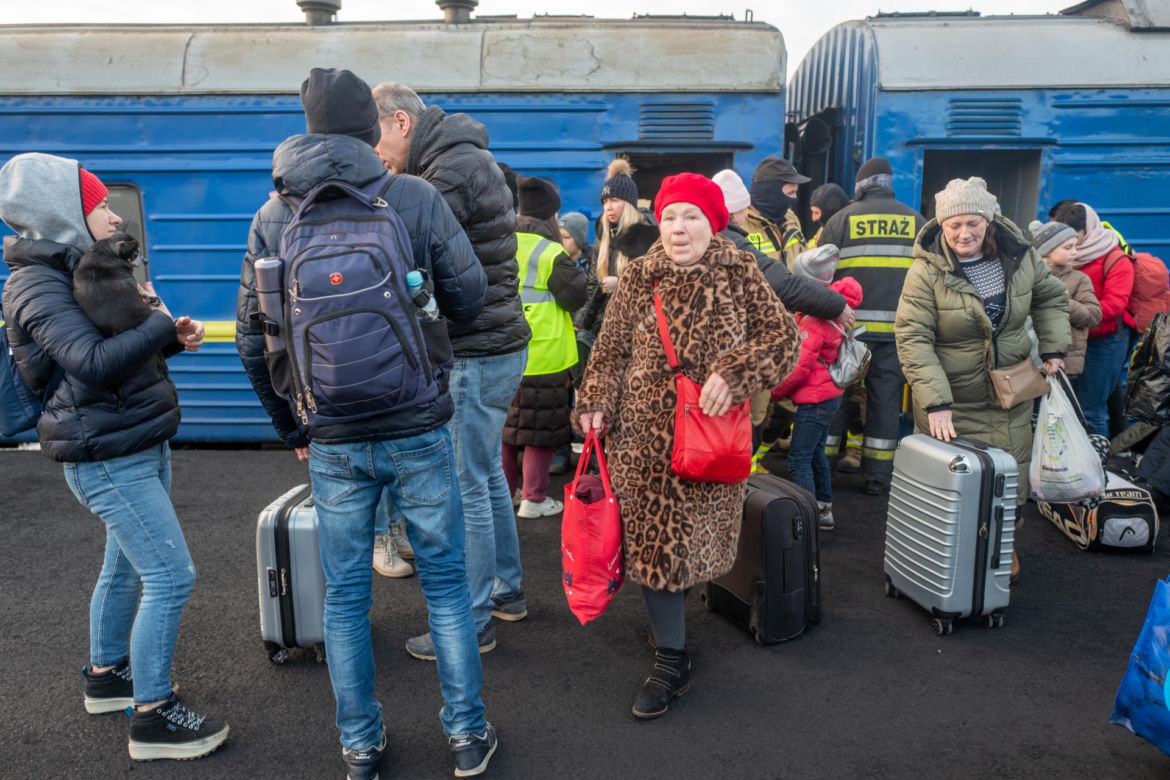 Ukraina. Pociąg z Lwowa z ukraińskimi uchodźcami
