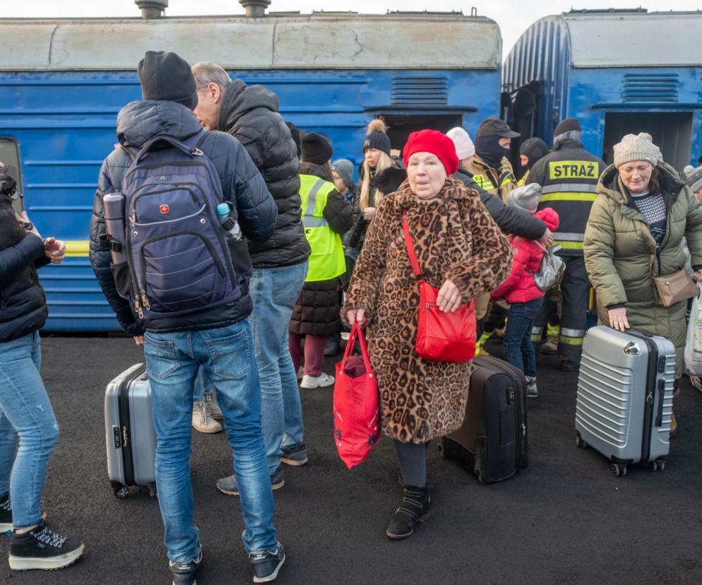 Ukraina. Pociąg z Lwowa z ukraińskimi uchodźcami