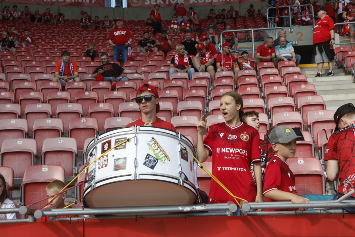Kibice na meczu Widzew Łódź - Piast Gliwice