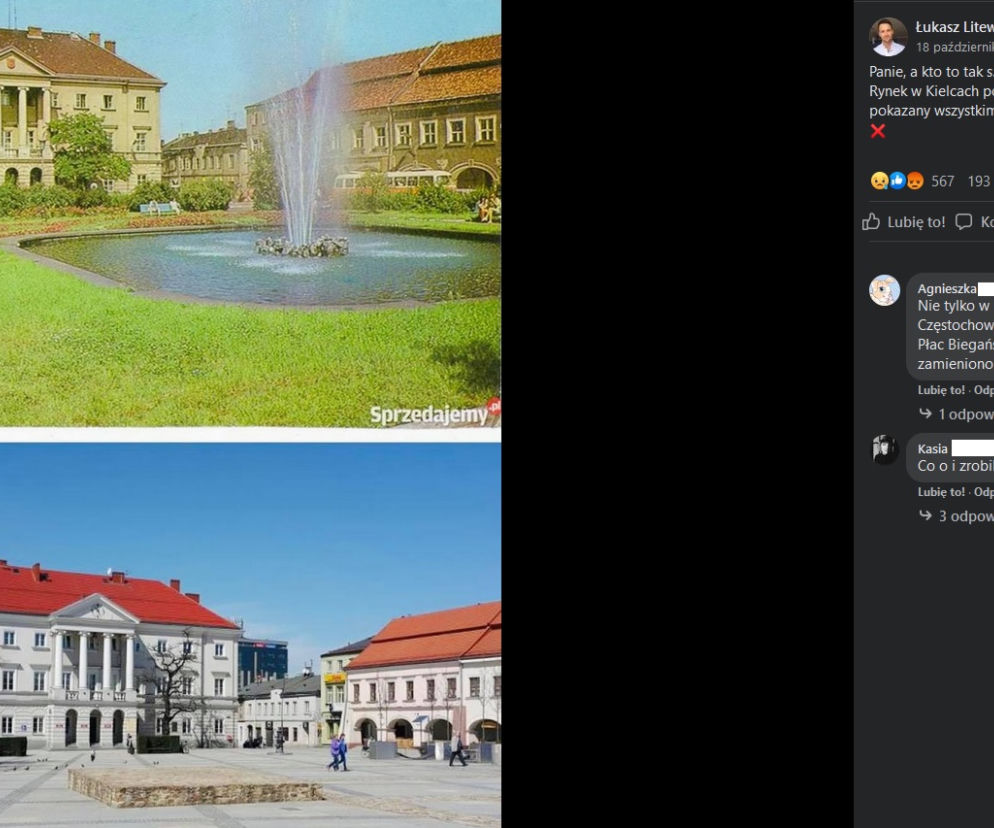 Radny z Sosnowca mocno krytykuje Rynek w Kielcach. Panie, a kto to tak s***