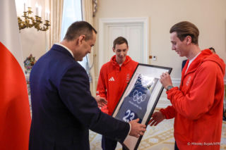 Kacper Tomasiak i skoczkowie u prezydenta