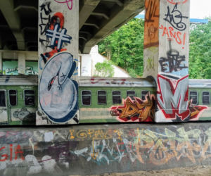 Trójwymiarowy mural przypomina o dawnej świetności linii kolejowej do Polic