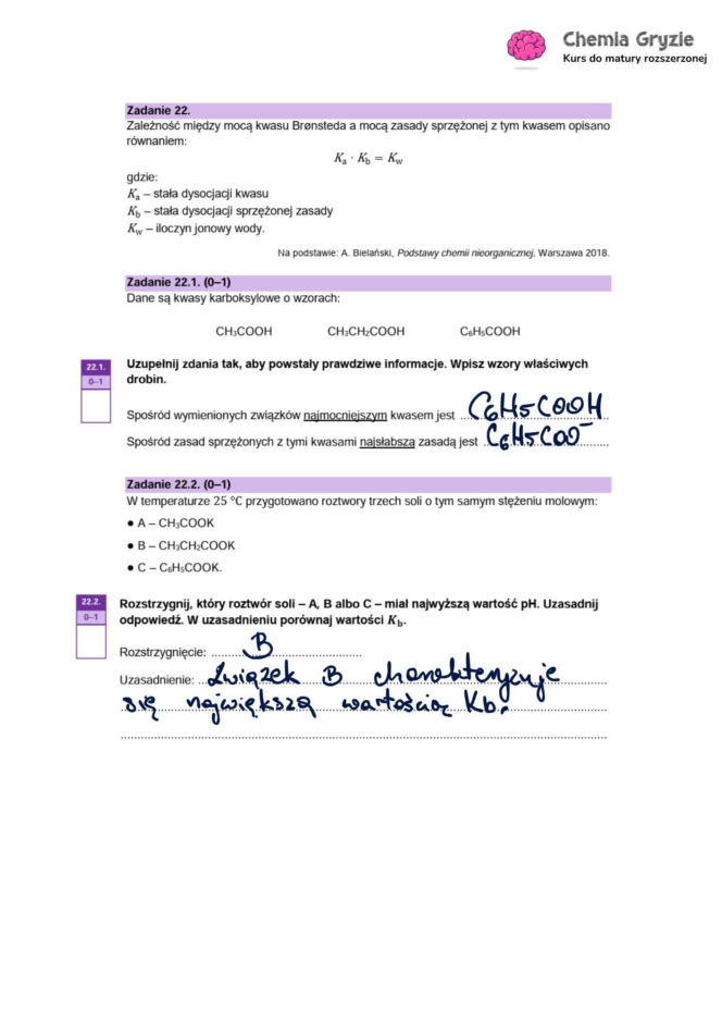 Matura próbna CKE 2026 - chemia. Poprawne odpowiedzi