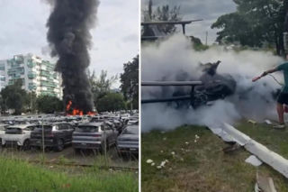 Zderzenie dwóch helikopterów, nie żyje sześć osób! Spadły na osiedle i parking!