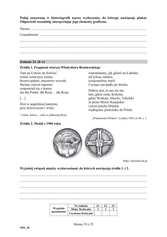 Matura 2020 ARKUSZE CKE: Historia