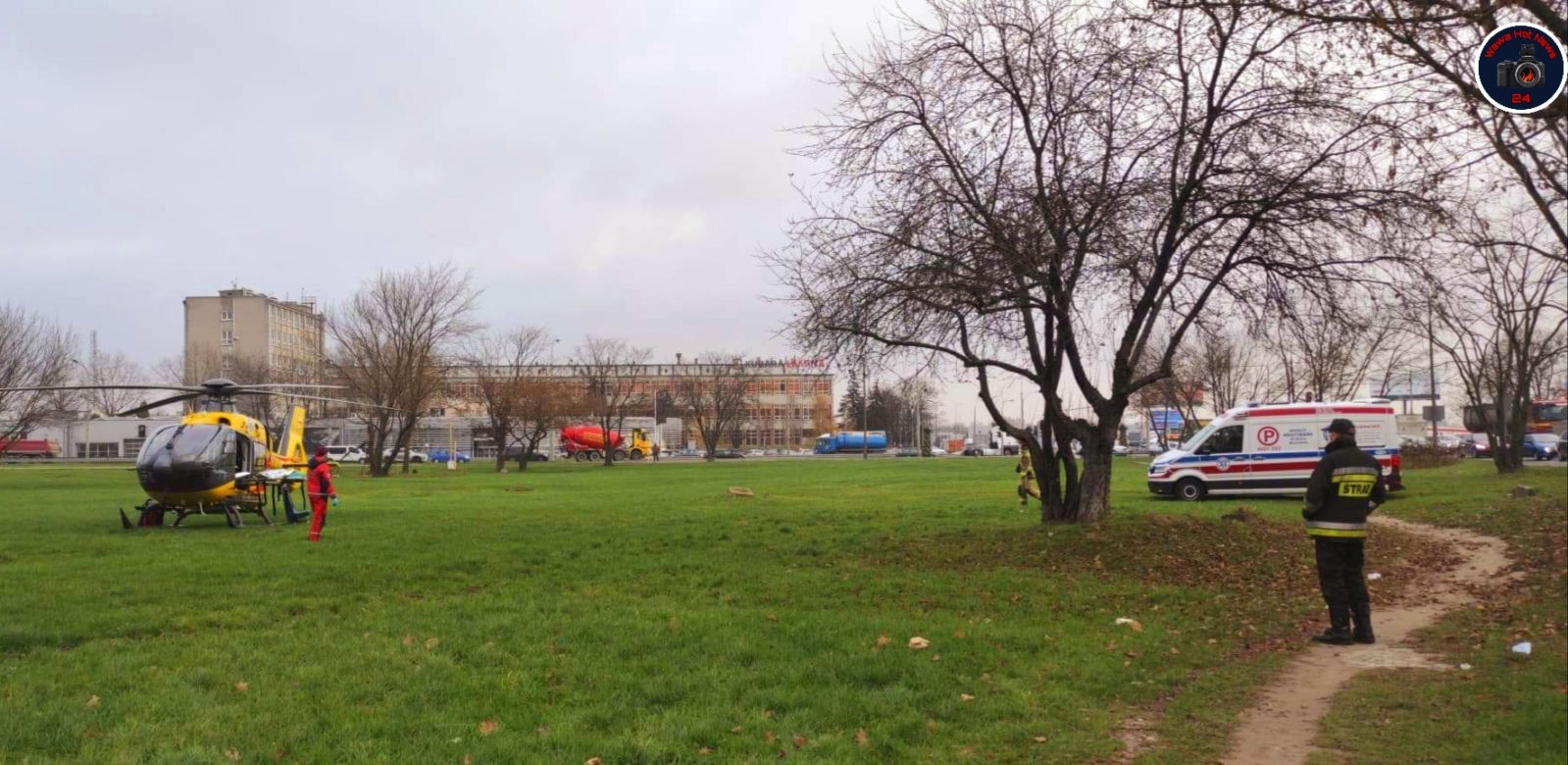 Mężczyzna wypadł z okna na trzecim piętrze