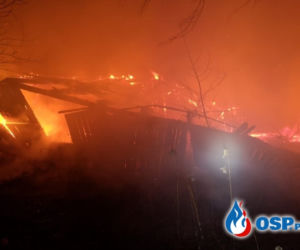 Obrazy jak z HORRORU! Drewniany budynek doszczętnie spłonął 
