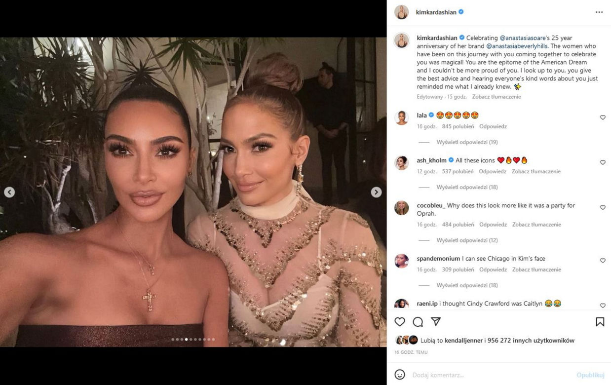 Awantura gwiazd! Kim Kardashian wycięła J.Lo ze wspólnego zdjęcia. Zazdrosna?