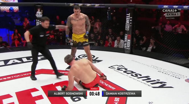 Szok na gali FEN! Albert Sosnowski ciężko znokautowany w pierwszej rundzie [WIDEO]