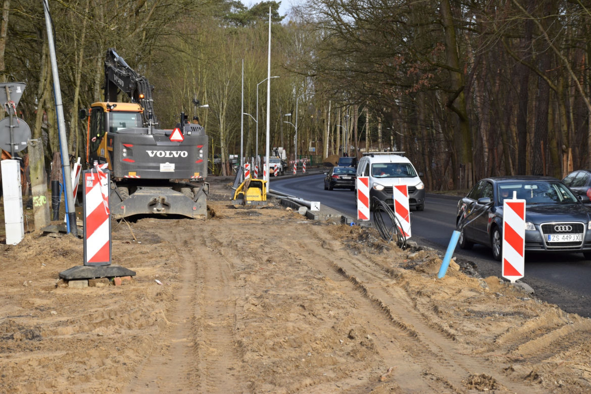 Budowa węzła Głębokie - marzec 2021