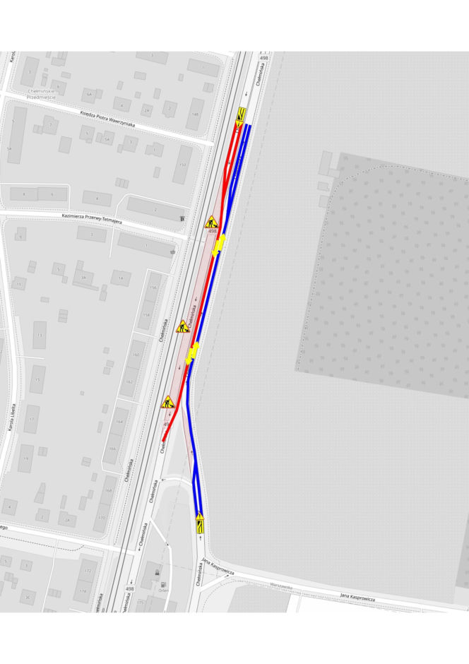 Zmiany drogowe przy Chełmińskiej