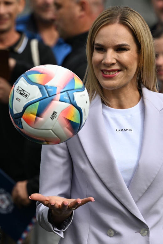 Marta Nawrocka na festiwalu piłki kobiecej