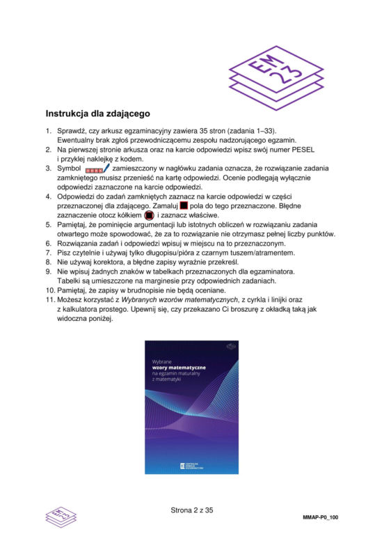 Matura 2026 z matematyki: arkusze CKE, poziom podstawowy [Formuła 2023] 05.05.2026