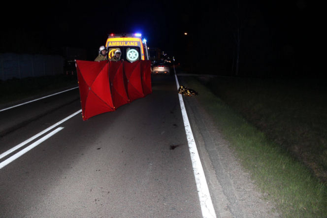 Osobowe Audi potrąciło mężczyznę. Śmiertelny wypadek na DK73 w Brniu