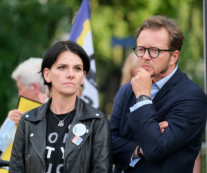 Protest w obronie TVN w Warszawie