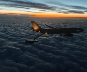 Polski F-16 i francuski Airbus A330 MRTT. Jak wyglądało tankowanie w powietrzu po defiladzie?