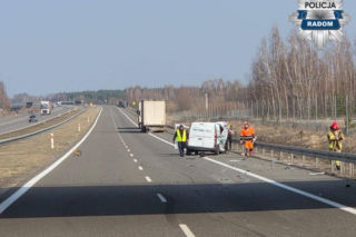 Wypadek na S7 pod Radomiem - Dwie osoby zabrano do szpitala