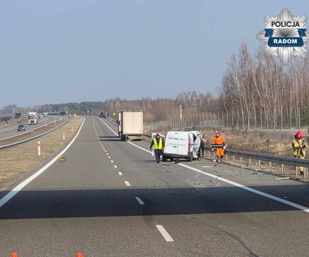 Wypadek na S7 - Dwie osoby zabrane do szpitala