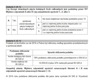 Egz ósmoklasisty 2021 matematyka