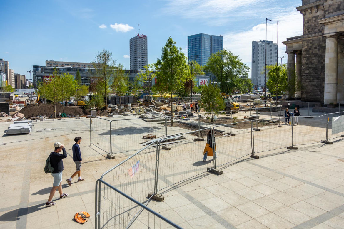 Plac Centralny w Warszawie pod koniec budowy