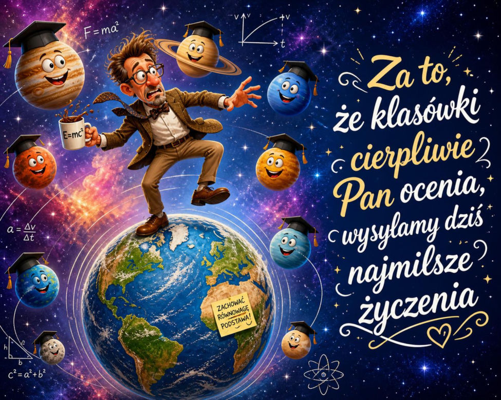 Zabawna kartka z okazji Dnia Nauczyciela