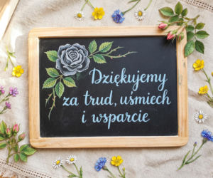 Kartka dla nauczyciela na koniec roku szkolnego