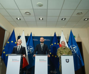 Szef MON Władysław Kosiniak-Kamysz podczas konferencji Szpejowisko 2.0 w siedzibie Dowództwa Wojsk Obrony Terytorialnej w Zegrzu