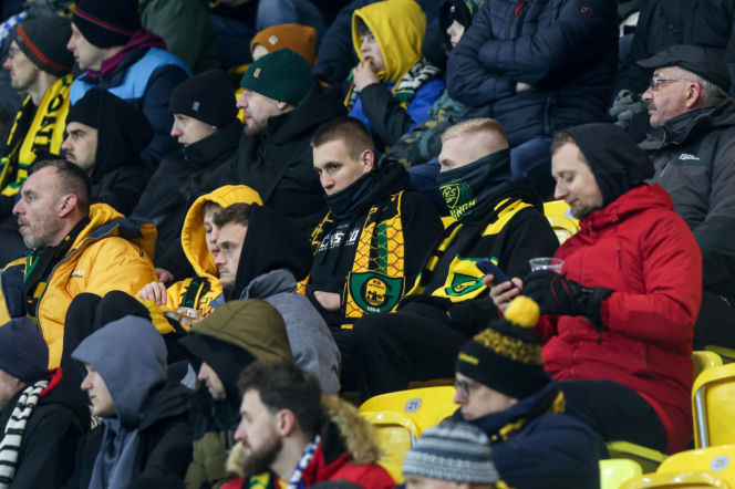 GKS Katowice - Widzew Łódź, zdjęcia kibiców z meczu 20. kolejki PKO BP Ekstraklasy