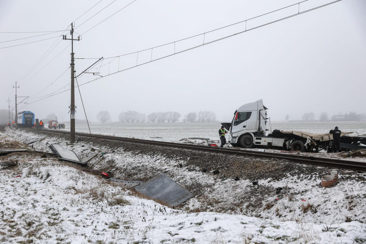 Wypadek na przejeździe kolejowym w Nowych Budach pod Budzyniem