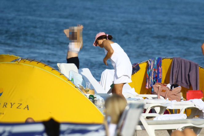 Anna Czartoryska-Niemczycka na plaży