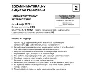 Matura 2022: polski. Arkusze odpowiedzi, pytania CKE. Poziom podstawowy 