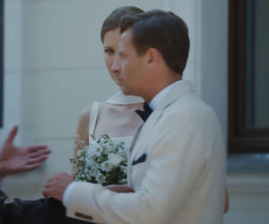 M jak miłość. Natalka (Dominika Suchecka), Mikołaj Lipiński (Mateusz Kościukiewicz), Adam Karski (Patryk Szwichtenberg)
