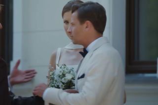 M jak miłość. Natalka (Dominika Suchecka), Mikołaj Lipiński (Mateusz Kościukiewicz), Adam Karski (Patryk Szwichtenberg)