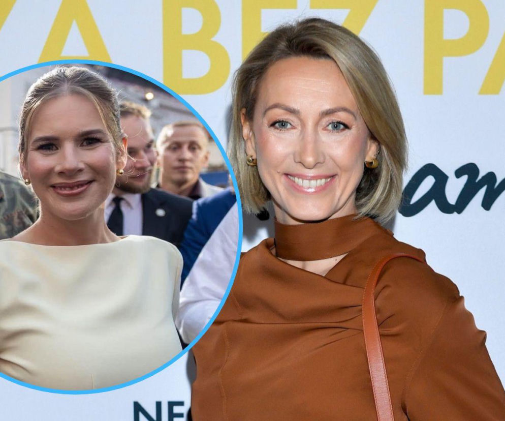 Anna Kalczyńska na ściance. Obok miniatura Marty Nawrockiej. O ocenę pierwszej damy zapytaj na Eska.