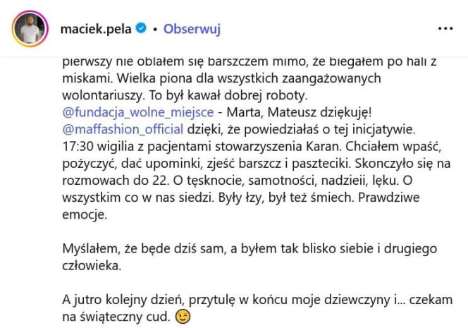 Kaczorowska i Rogacewicz zakochani, a Pela? Do ostatniej chwili myślał, że spędzi święta samotnie