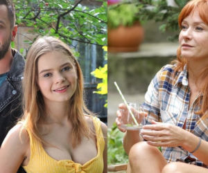 M jak miłość. Agnieszka (Magdalena Walach), Zosia (Julia Wróblewska), Eryk (Rafał Szatan)