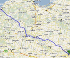 Trasa 10 i 25 Warszawa-Kołobrzeg - mapka