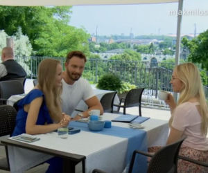 M jak miłość. Joasia (Barbara Kurdej-Szatan), Luiza (Dominika Kryszczyńska), Leszek Krajewski (Sławek Uniatowski)