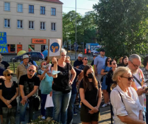 Protest w Szczecinie po przegłosowaniu ustawy Lex TVN