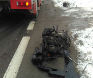 Wypadek w Bliznem: Osobówka zderzył się z ciężarówką