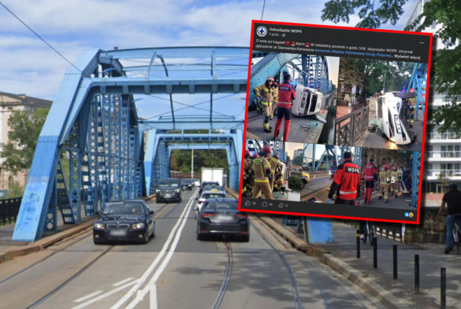 O krok od tragedii. Taksówka zawisła nad Odrą, służby walczyły z czasem