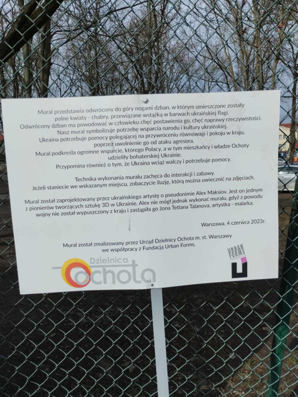 Mural w Parku Szczęśliwickim zniszczony