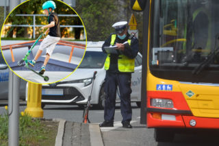 Siedmiolatek wjechał hulajnogą w autobus na oczach matki! Dramat w Jaworznie