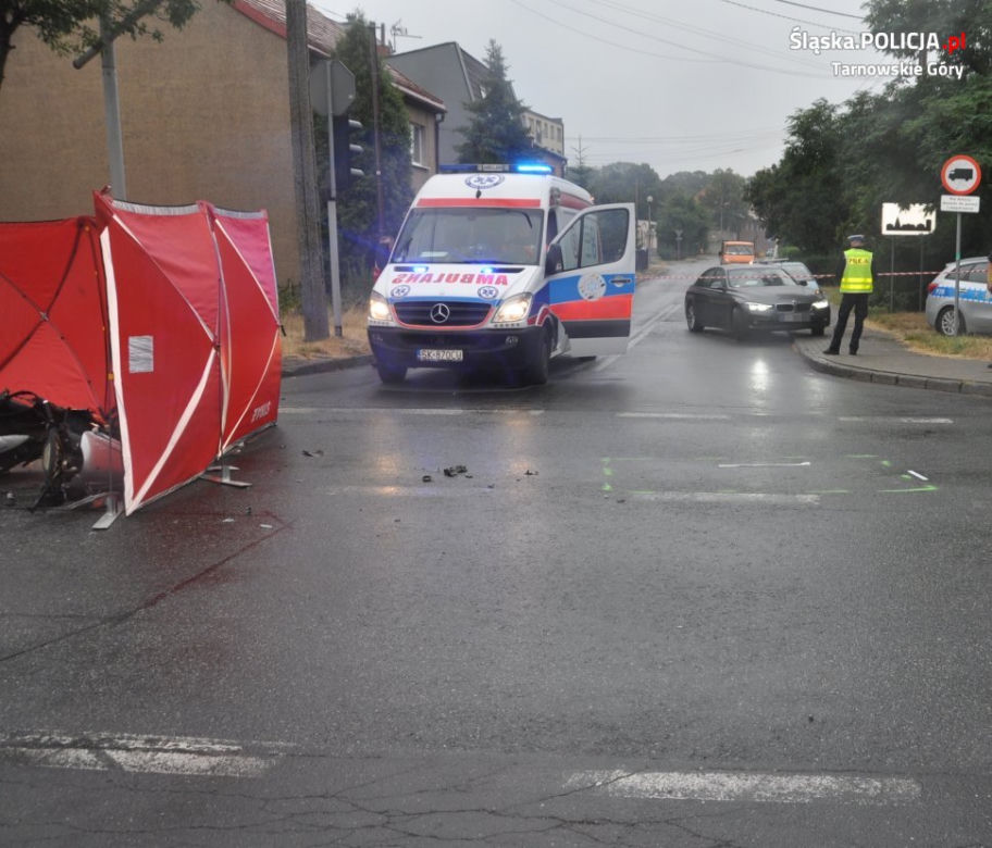 Śmiertelny wypadek w Tarnowskich Górach [ZOBACZ ZDJĘCIA]