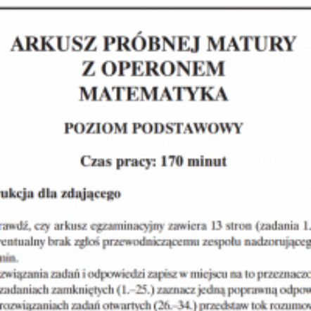 Matura MATEMATYKA 2017 - co było na próbnej maturze?