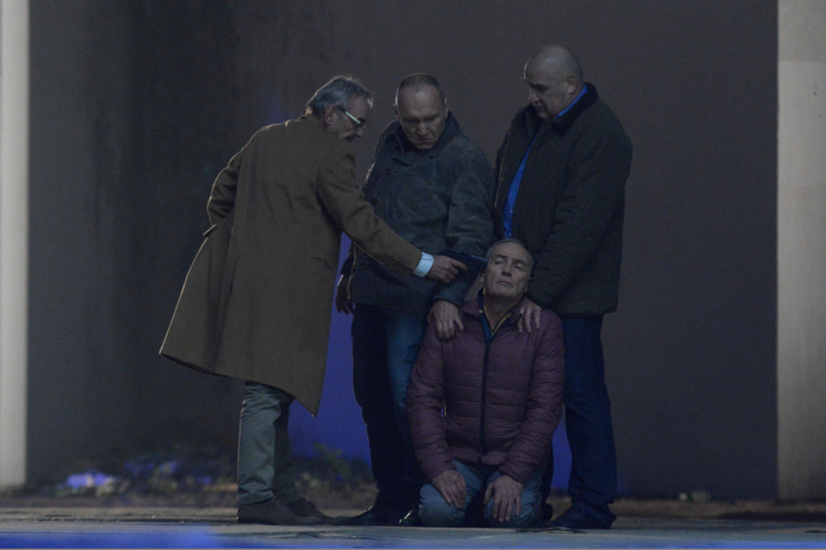Pierwsza miłość. Krzyś (Mariusz Jakus), Romuś (Grzegorz Skrzecz), Karol Weksler (Karol Strasburger), Andrzej (Jerzy Bończak)