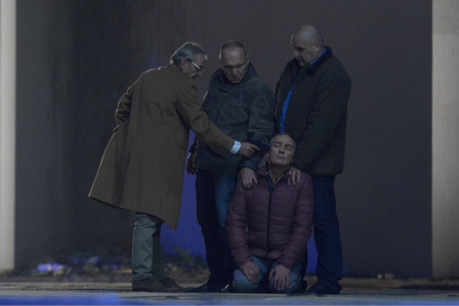 Pierwsza miłość. Krzyś (Mariusz Jakus), Romuś (Grzegorz Skrzecz), Karol Weksler (Karol Strasburger), Andrzej (Jerzy Bończak)