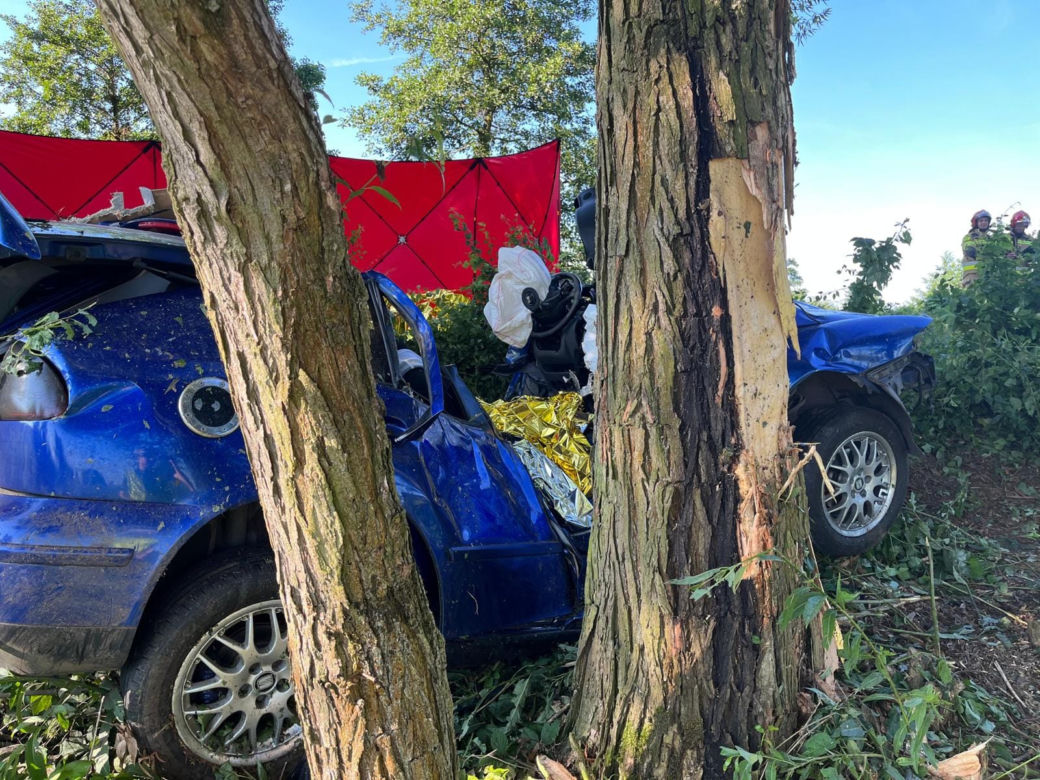 Tragedia pod Oleśnicą. Dwóch młodych mężczyzn zginęło w wypadku. Jechali za szybko