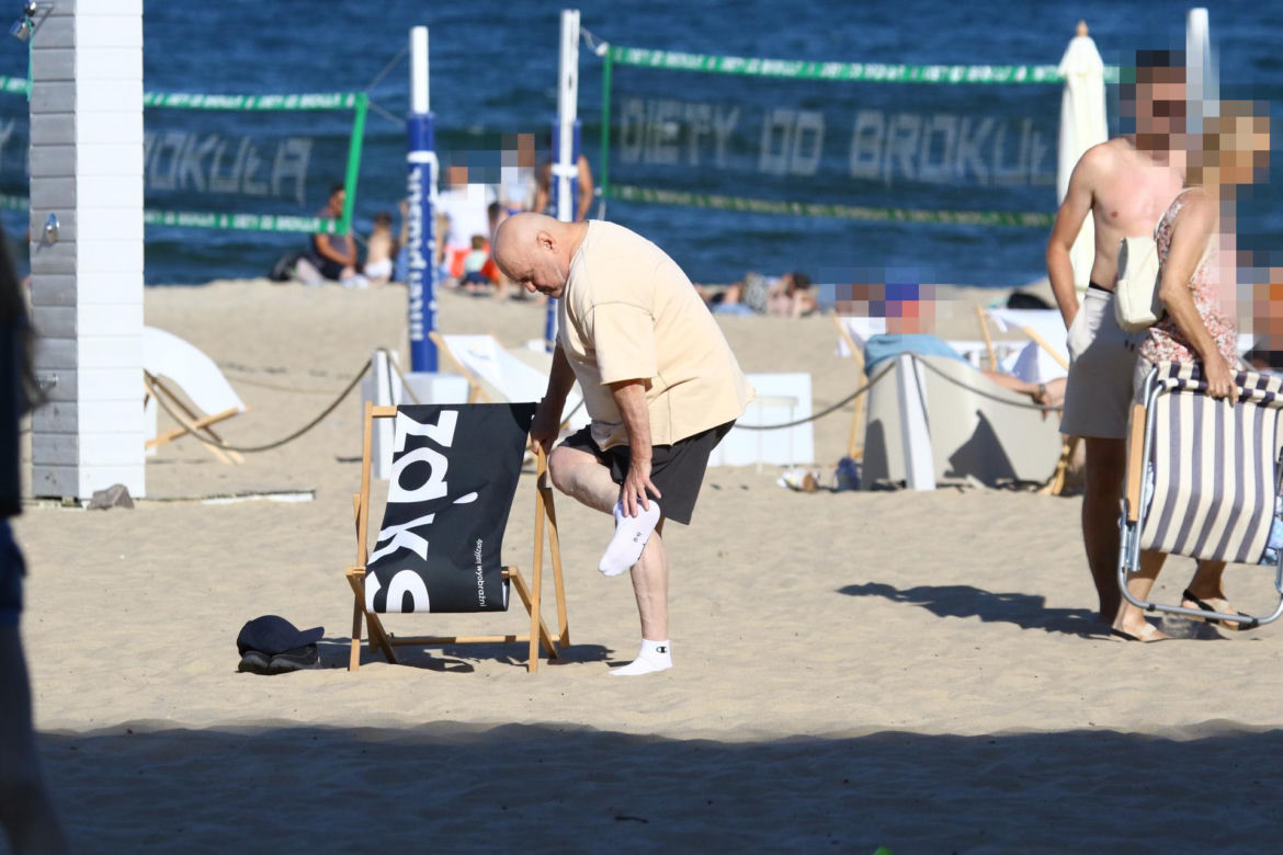 Marian Lichtman na plaży