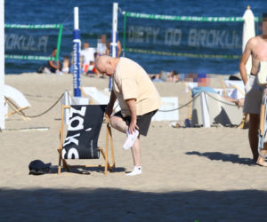 Marian Lichtman na plaży